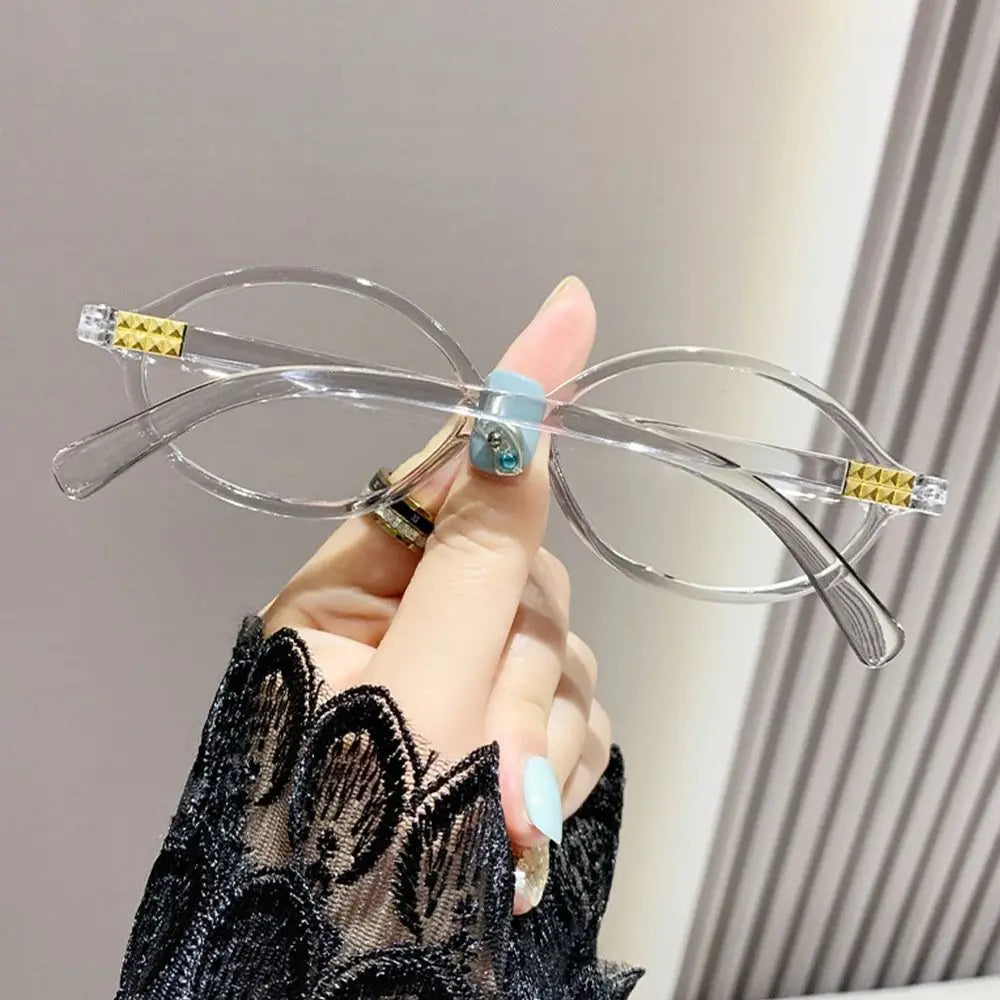 Y2K Retro Oval Frame Glasses Women Female Sweet Cool Eyewear Trend Reading Computer Anti Blue Light Eyeglasses