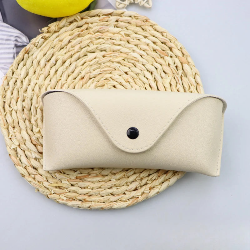 Leather Glasses Box Solid Color - High-end Leather Sunglasses Glasses Pressure Resistant Sunglasses Boxs Glasses Bags