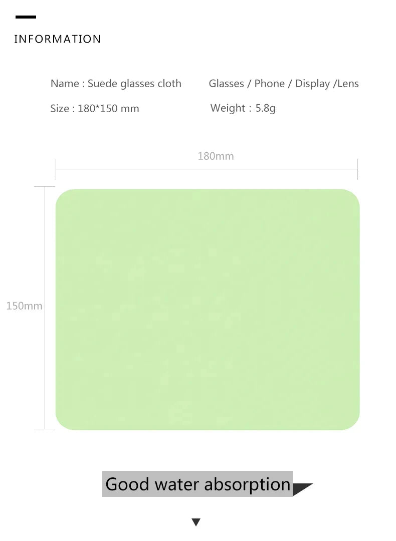Five Eyeglass Cleaning Cloths - Microfiber adaptable for Screens, Lenses Nylon or Polaroid Glasses