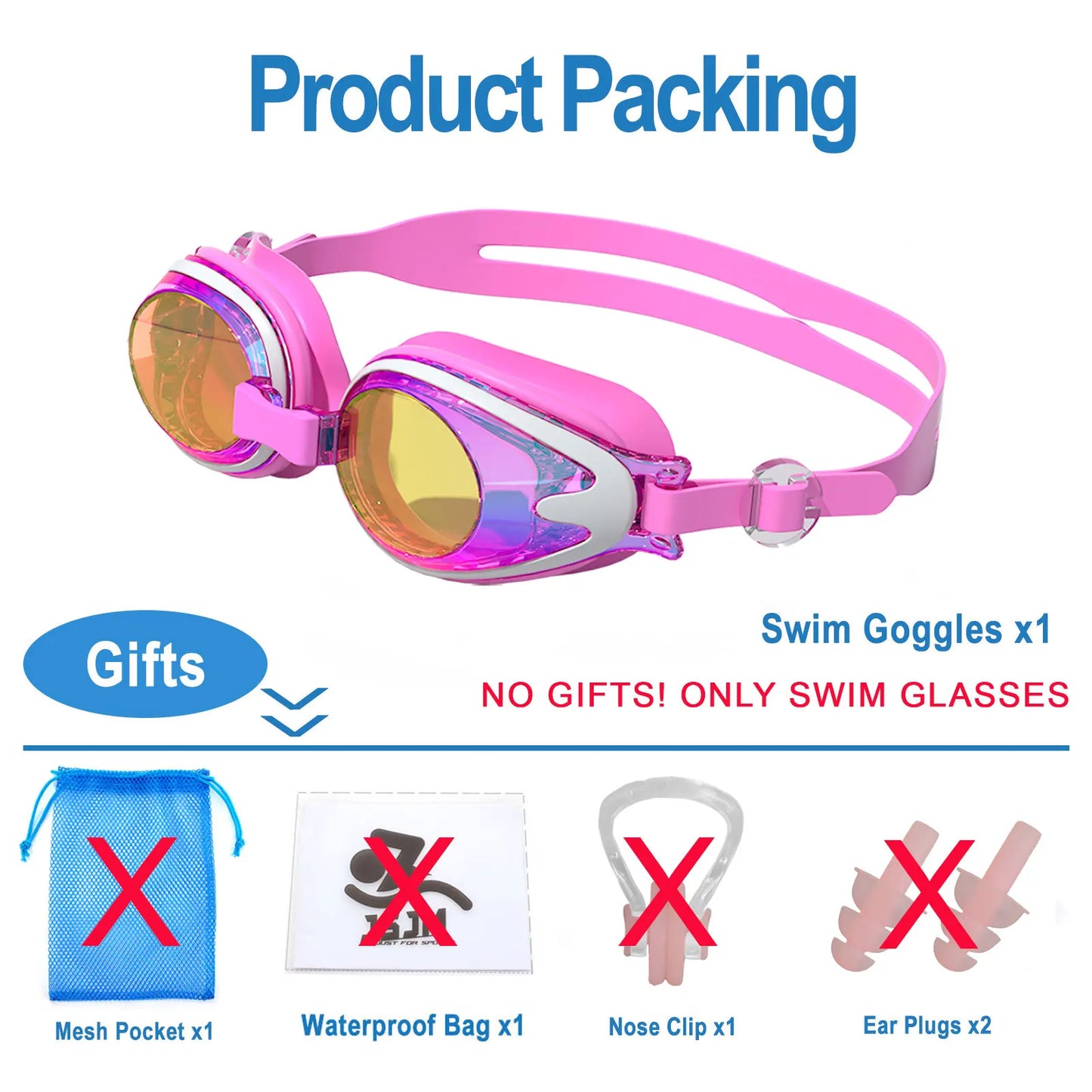 Kids Swimming Goggles - Anti-Fog UV Protection Waterproof Silicone Swim Glasses for Boys Girls Swim Eyewear Gift