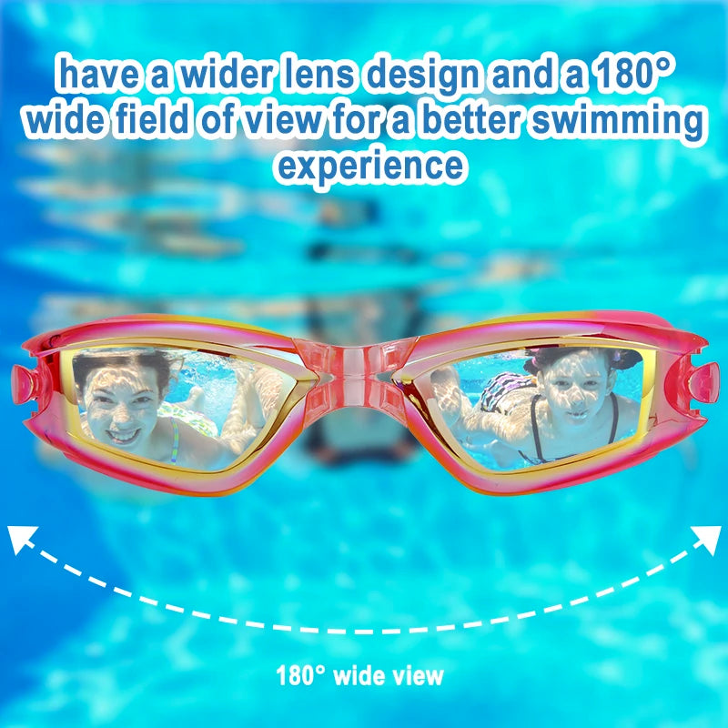 Kids Swimming Goggles - Anti-Fog UV Protection Waterproof Silicone Swim Glasses for Boys Girls Swim Eyewear Gift