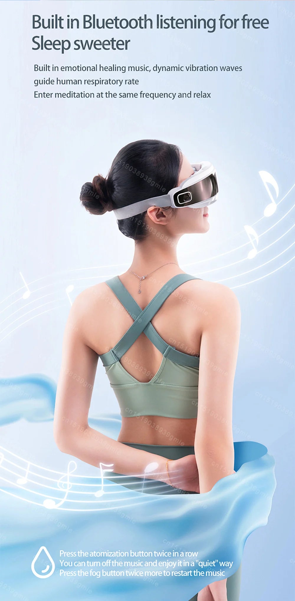 Steam Eye Massager / Warm Spa Eye Steamer - Acupressure Therapy Kneading Massage Eyes Bluetooth Relieve Eye Fatigue Massage Relax