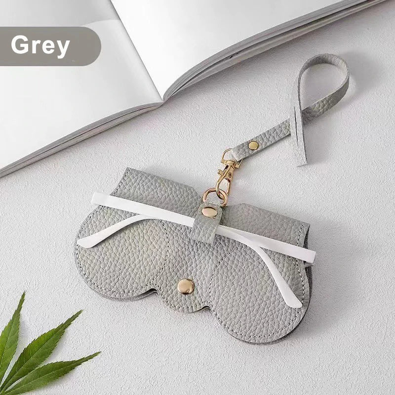 Glasses Cover - Cute Hanging PU Leather Sunglasses Reading Glasses Storage Bag Portable Travel Eyewear Holder