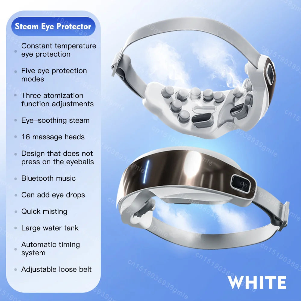 Steam Eye Massager / Warm Spa Eye Steamer - Acupressure Therapy Kneading Massage Eyes Bluetooth Relieve Eye Fatigue Massage Relax