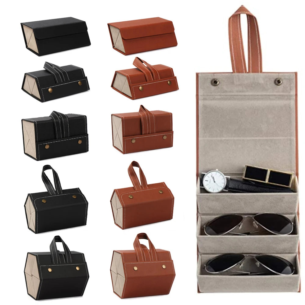 Portable Glasses Organizer 2/3/4/5/6 Multi-slot Eyeglasses Storage Display Travel Sunglasses Case