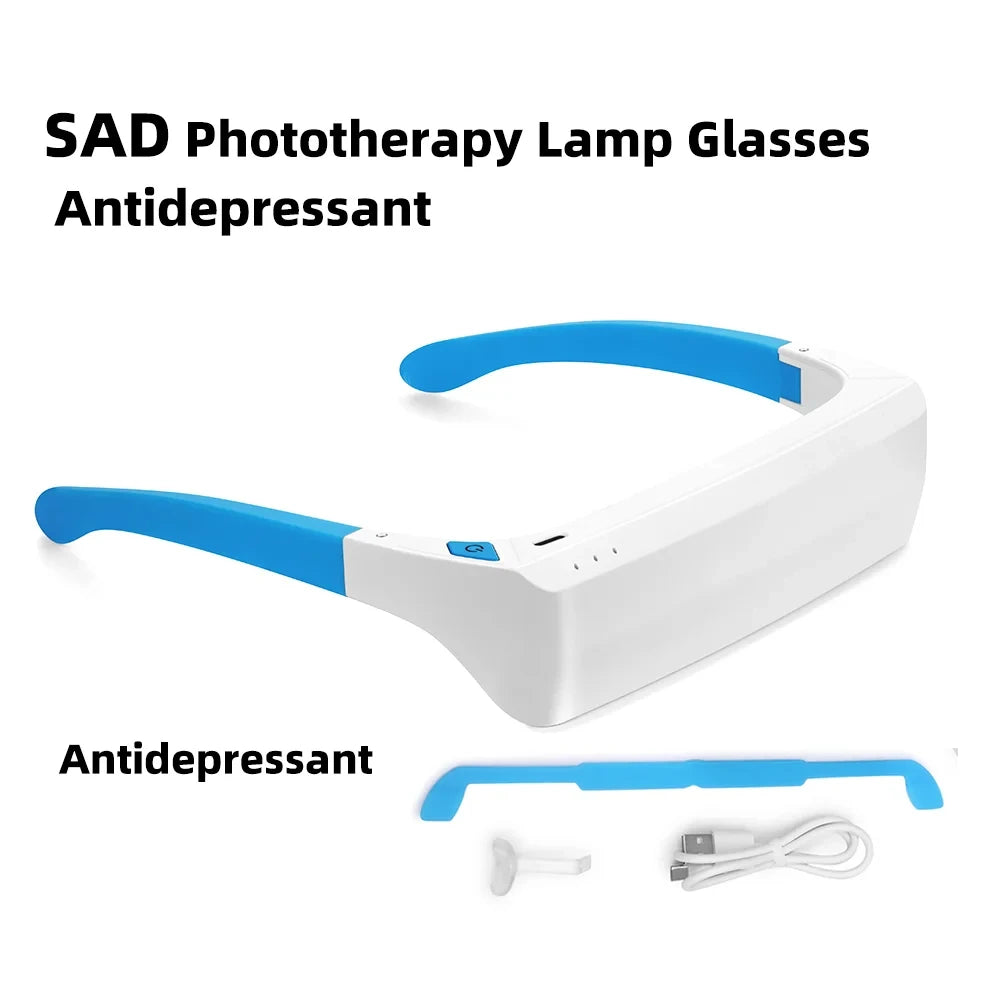 SAD Light Therapy Glasses - wearable led light anti motion sickness SAD therapy Phototherapy glasses