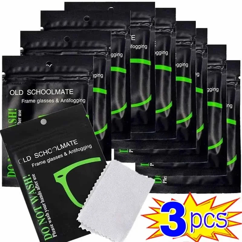 Reusable Anti-Fog Glasses Wipes Suede Pre-moistened Antifog Lens Cloth Defogger Eyeglass Wipe Glasses Prevent Fogging