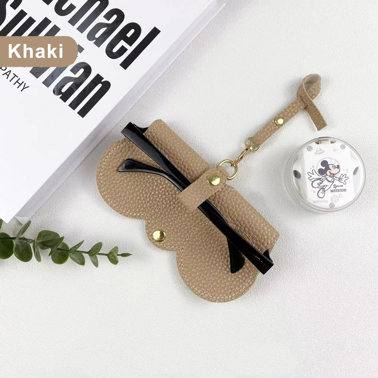 Glasses Cover - Cute Hanging PU Leather Sunglasses Reading Glasses Storage Bag Portable Travel Eyewear Holder