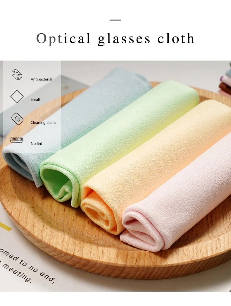 Five Eyeglass Cleaning Cloths - Microfiber adaptable for Screens, Lenses Nylon or Polaroid Glasses