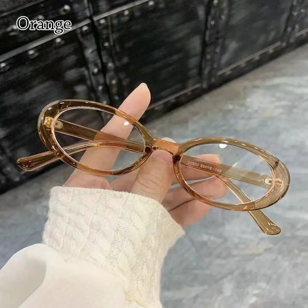 Y2K Retro Oval Frame Glasses Women Female Sweet Cool Eyewear Trend Reading Computer Anti Blue Light Eyeglasses