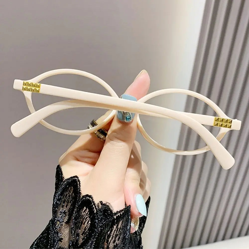Y2K Retro Oval Frame Glasses Women Female Sweet Cool Eyewear Trend Reading Computer Anti Blue Light Eyeglasses