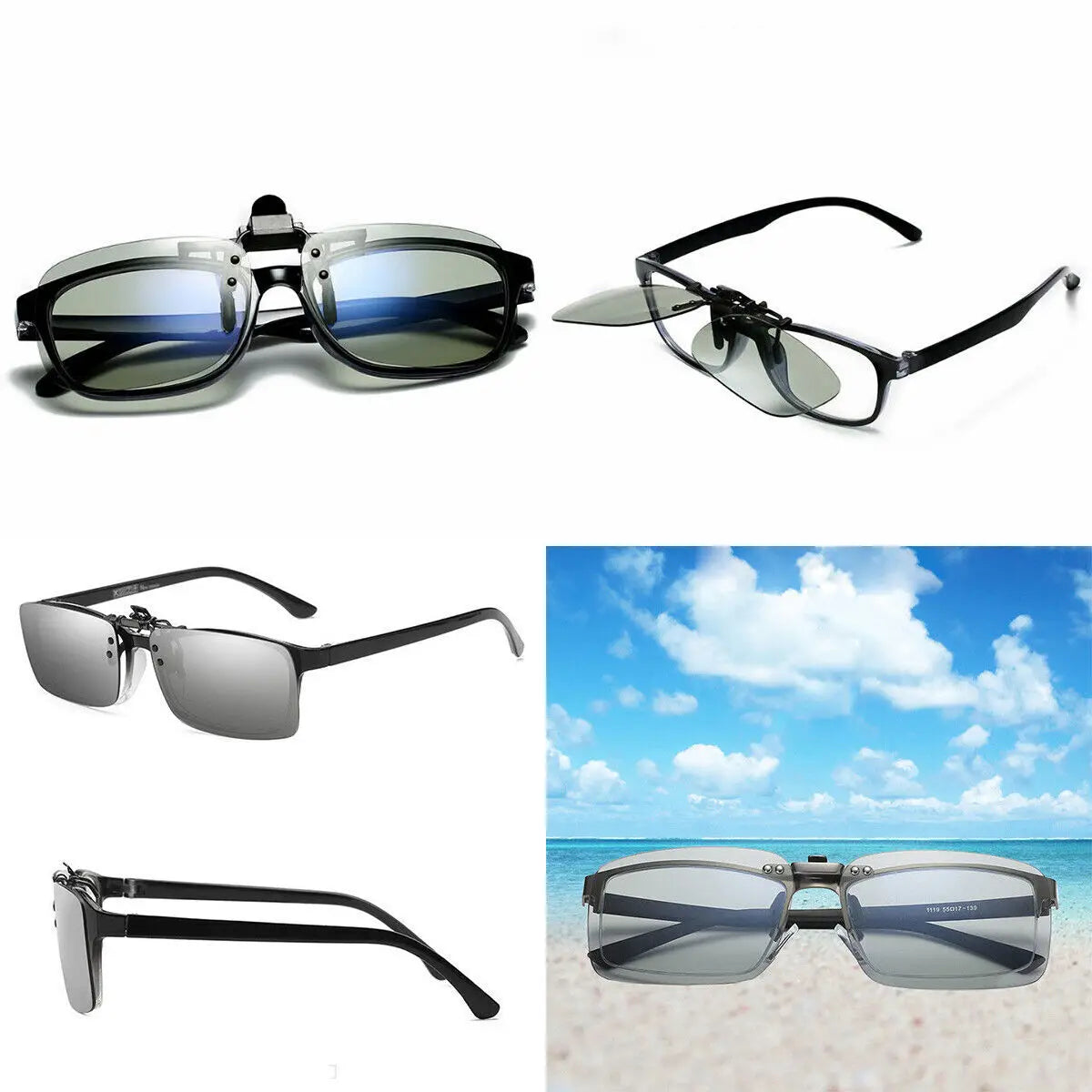 Photochromic Polarised Clip-On Flip-up Sunglasses