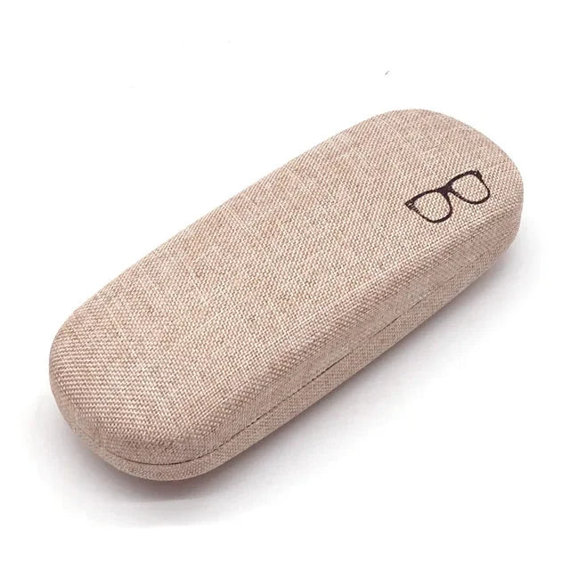 Linen Wrapped Hard Glasses Case - Hard Shell Linen Fabrics Eyewear Cases Cover Protective for Men Women Sunglasses Eyeglasses Glasses Box