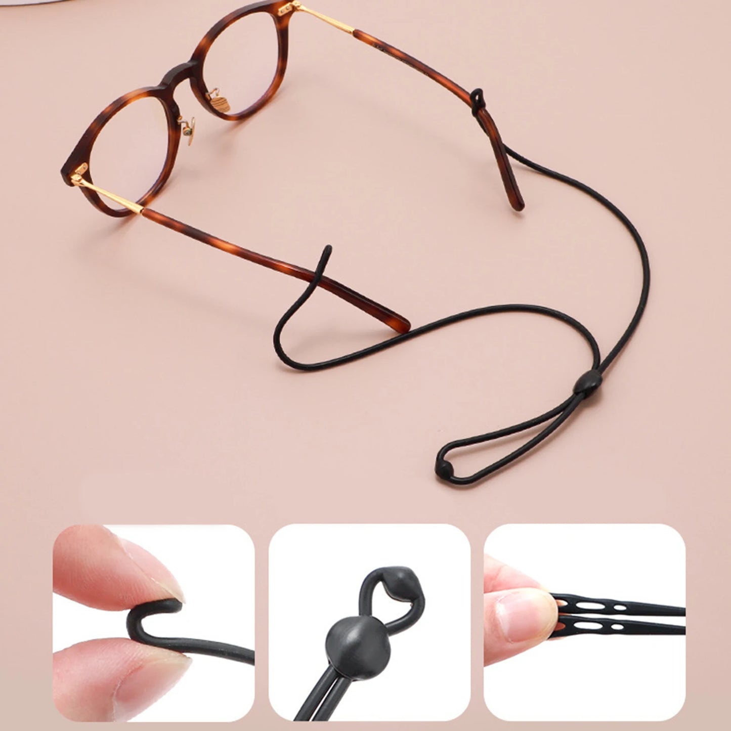 Anti Slip Adjustable Glasses Chain Silicone Eyeglasses Strap Sunglasses Chain Sports Band Cord Holder Elastic Glasses String