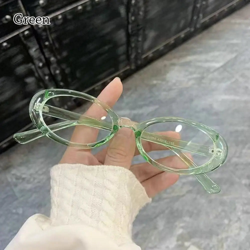 Y2K Retro Oval Frame Glasses Women Female Sweet Cool Eyewear Trend Reading Computer Anti Blue Light Eyeglasses