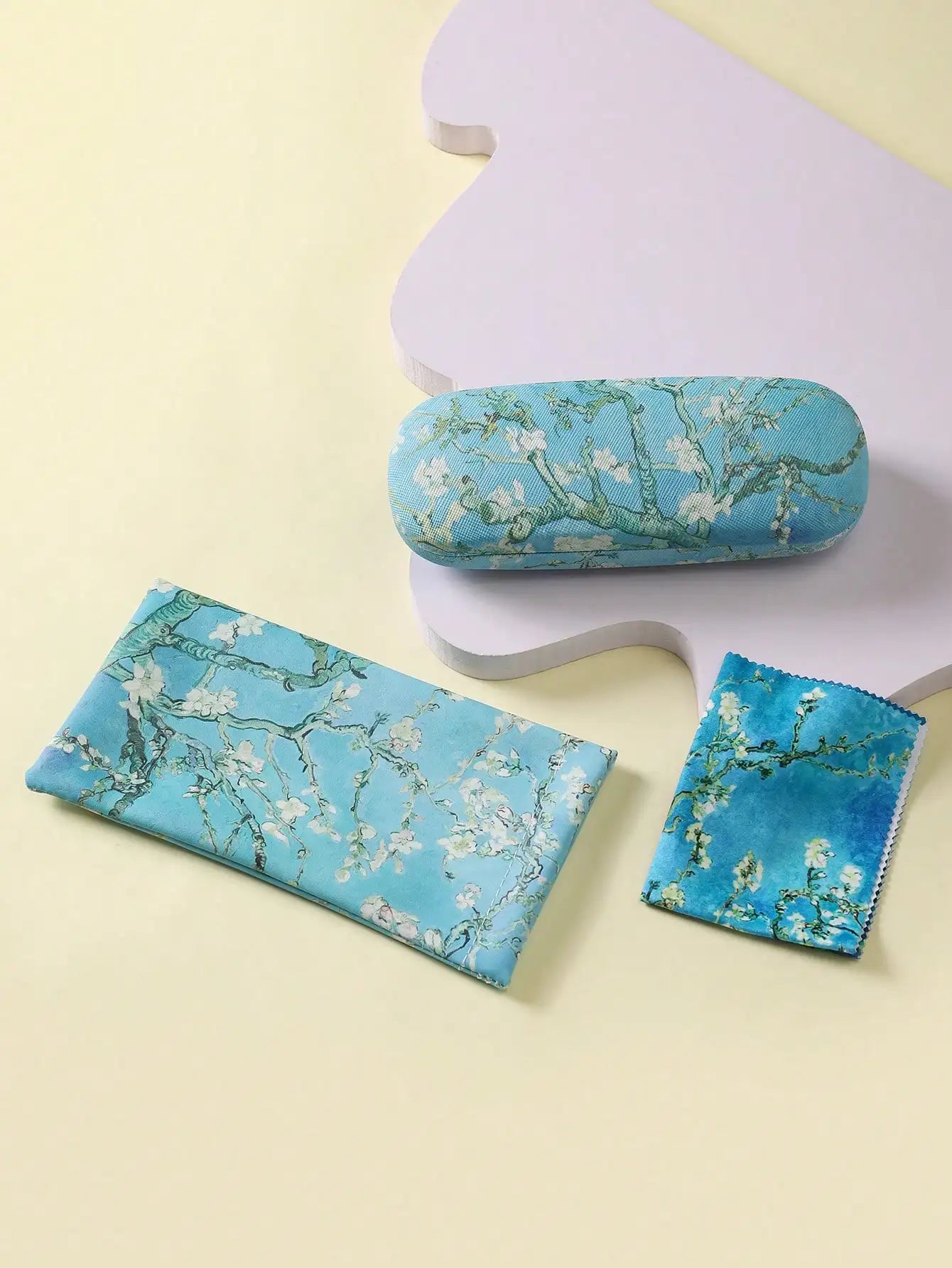 Glasses Case and Accessories - Vincent van Gogh Almond Blossoms Present Cleaning Cloth Lightweight Spectacle Case