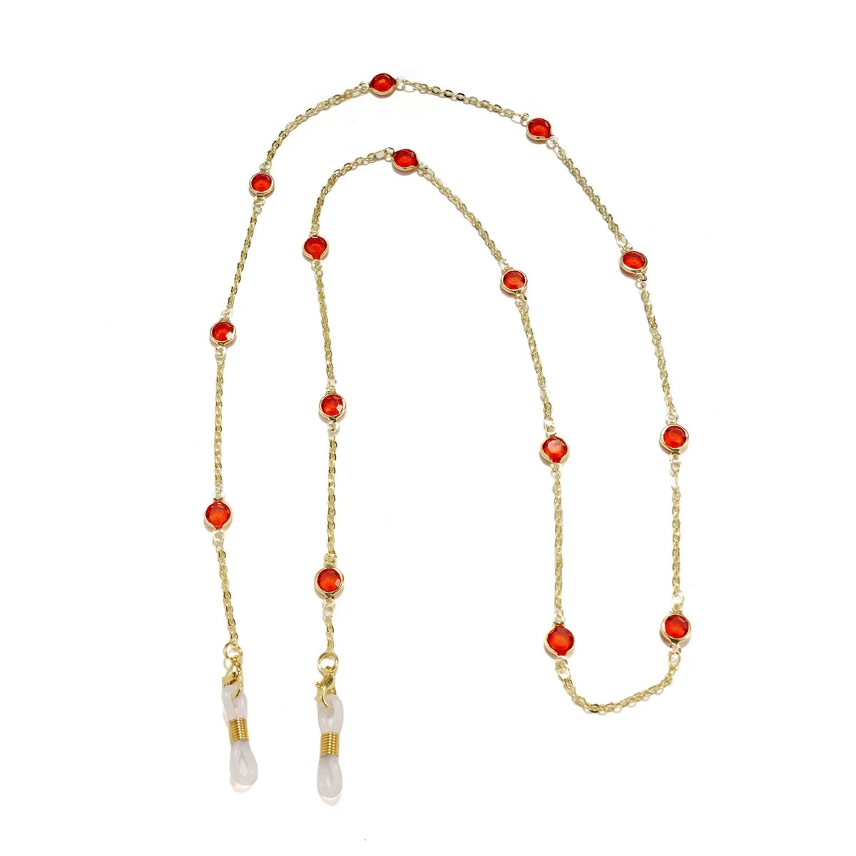 Water diamond Sunglasses Sunshade Chain Fashion Metal Mask Simple Pearl Gem Glasses Chain Charm Red Lanyard Glasses Frame Rope