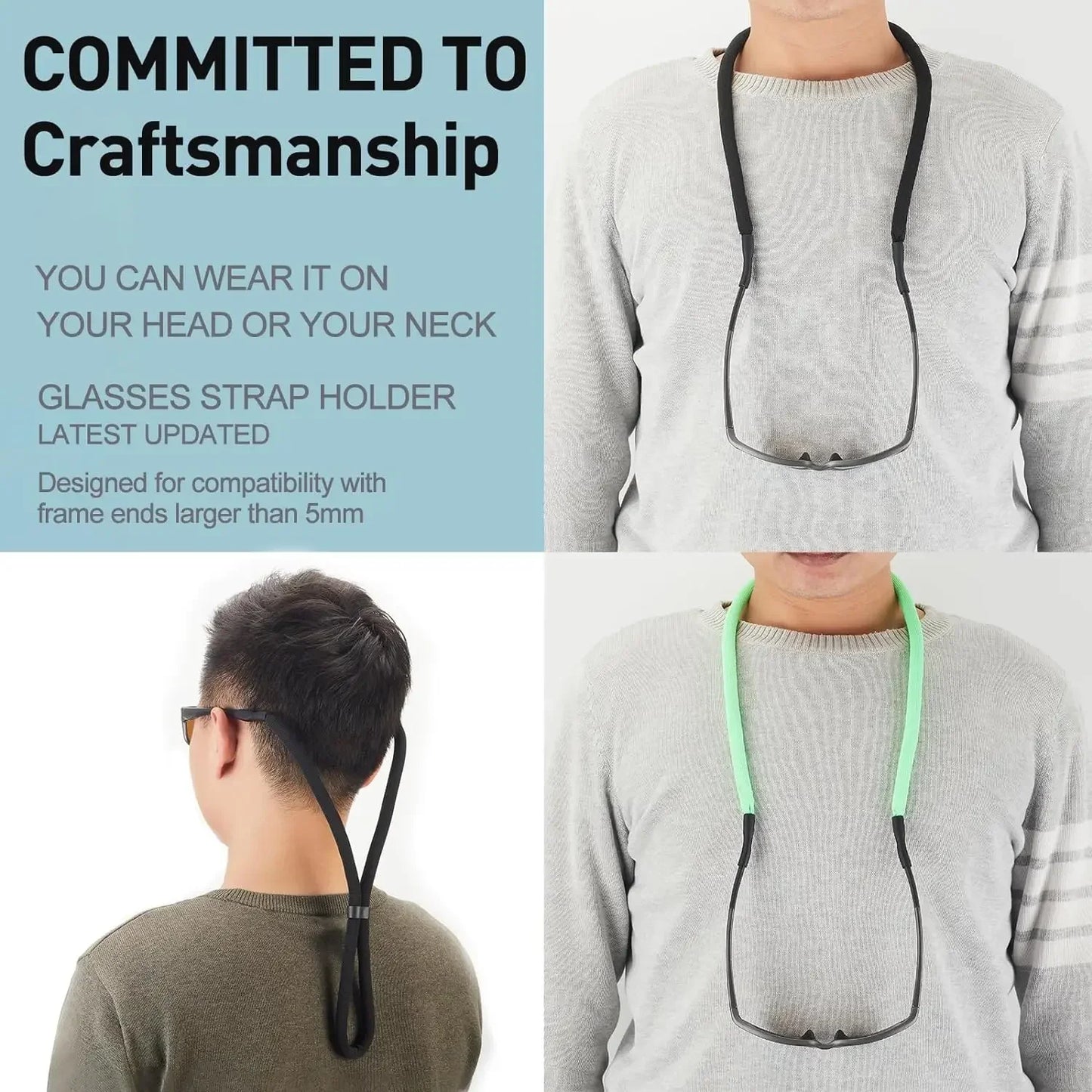 1/5Pcs Floating Foam Rope Chain Sport Glasses Cord Eyewear Strap Lanyards Adjustable Eyeglasses Holder Neck Strap String Holder