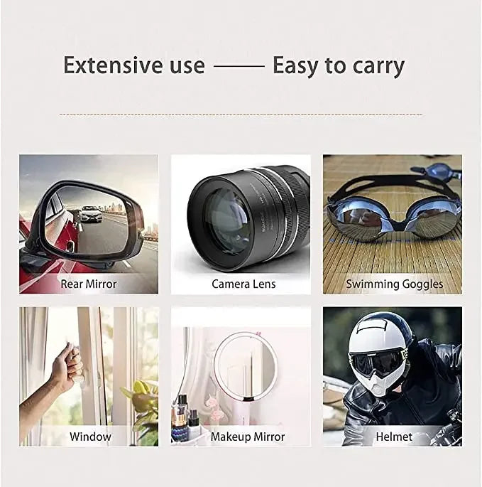 Reusable Anti-Fog Glasses Wipes Suede Pre-moistened Antifog Lens Cloth Defogger Eyeglass Wipe Glasses Prevent Fogging