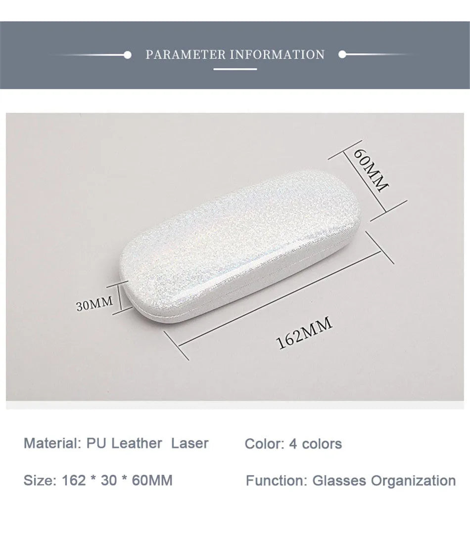 Solid Candy Color Leather Glasses Case - Sunglasses Hard Organization Students Optical Myopia Glasses Box Holder
