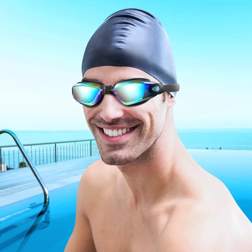 Adult Swimming Goggles - Professional Waterproof Swim Eyewear Glasses Anti-fog 100% UV Protection No Leaking For Adult Men Women Youth