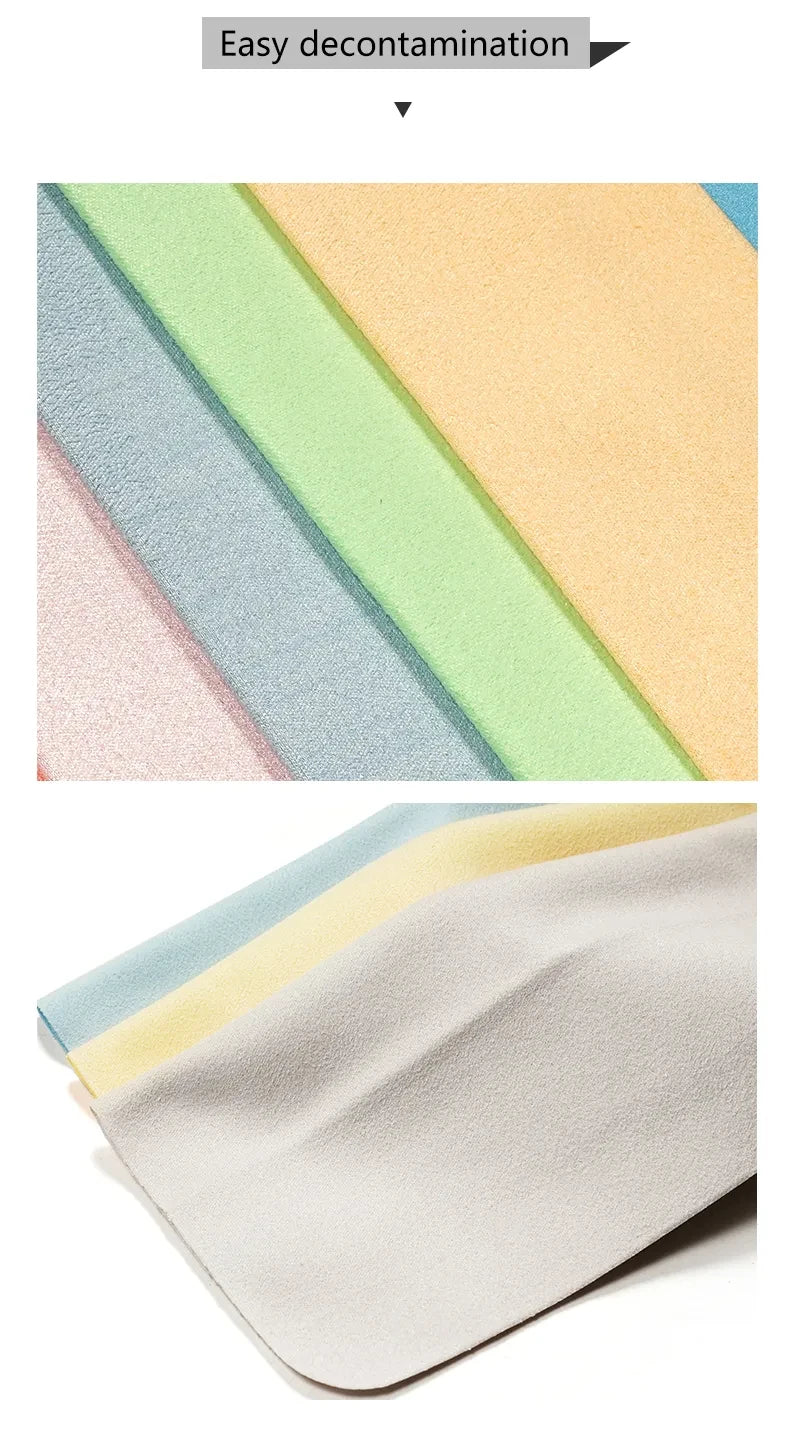 Five Eyeglass Cleaning Cloths - Microfiber adaptable for Screens, Lenses Nylon or Polaroid Glasses