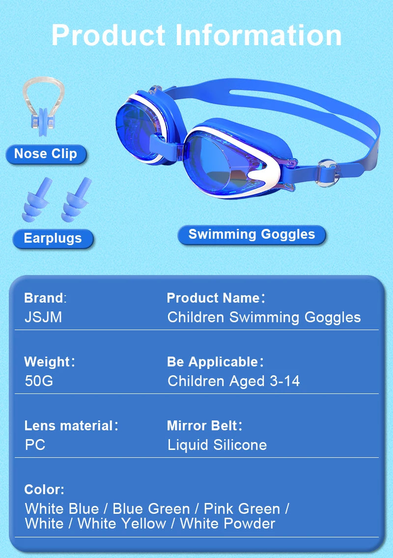 Kids Swimming Goggles - Anti-Fog UV Protection Waterproof Silicone Swim Glasses for Boys Girls Swim Eyewear Gift