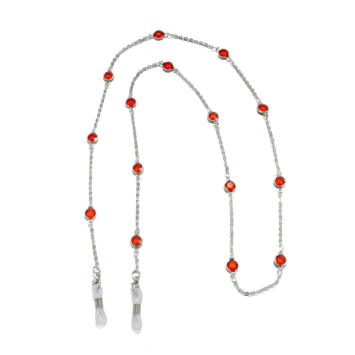 Water diamond Sunglasses Sunshade Chain Fashion Metal Mask Simple Pearl Gem Glasses Chain Charm Red Lanyard Glasses Frame Rope