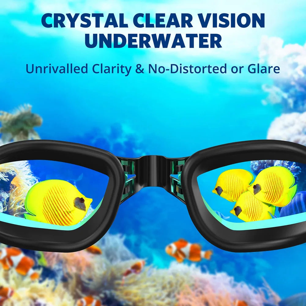 Adult Swimming Goggles - Professional Waterproof Swim Eyewear Glasses Anti-fog 100% UV Protection No Leaking For Adult Men Women Youth