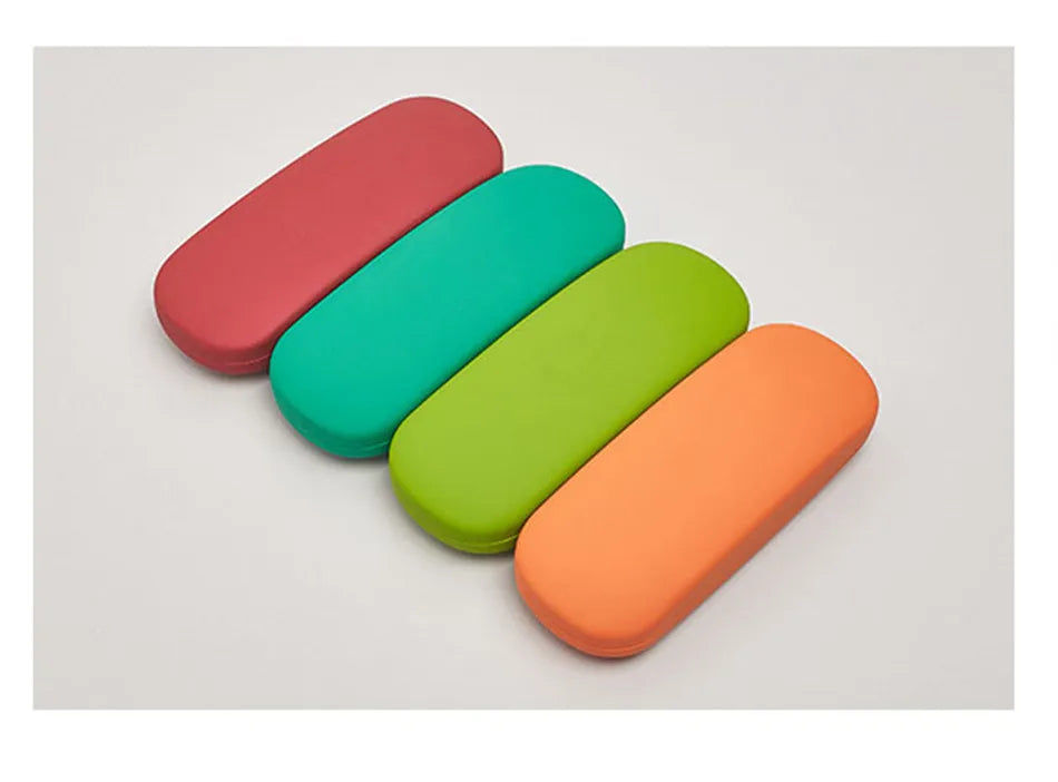 Solid Candy Color Leather Glasses Case - Sunglasses Hard Organization Students Optical Myopia Glasses Box Holder