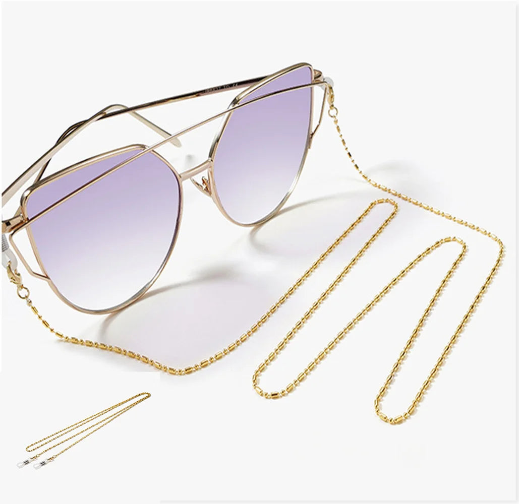 Glasses Chain Face Mask Necklace Non-slip Sunglasses Lanyard Metal Multicolor Retro Art Glasses Chain Neutral Jewelry