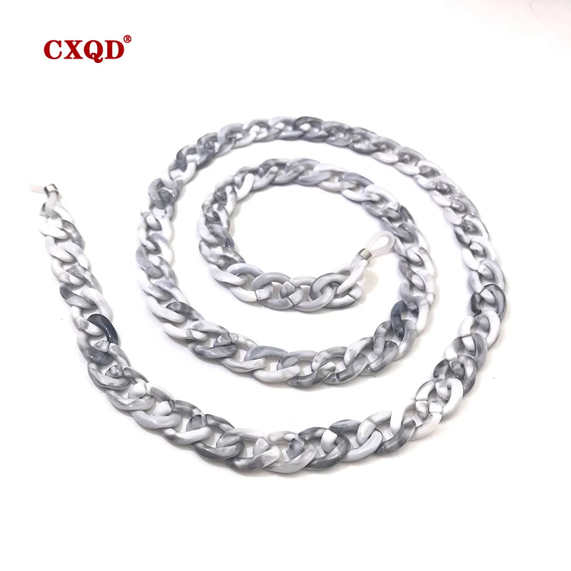 Fashion Women's Wide Acrylic Anti-Slip Eyewear Holder Neck Strap Glasses Chains Jewelry Necklace Accessory CXQD