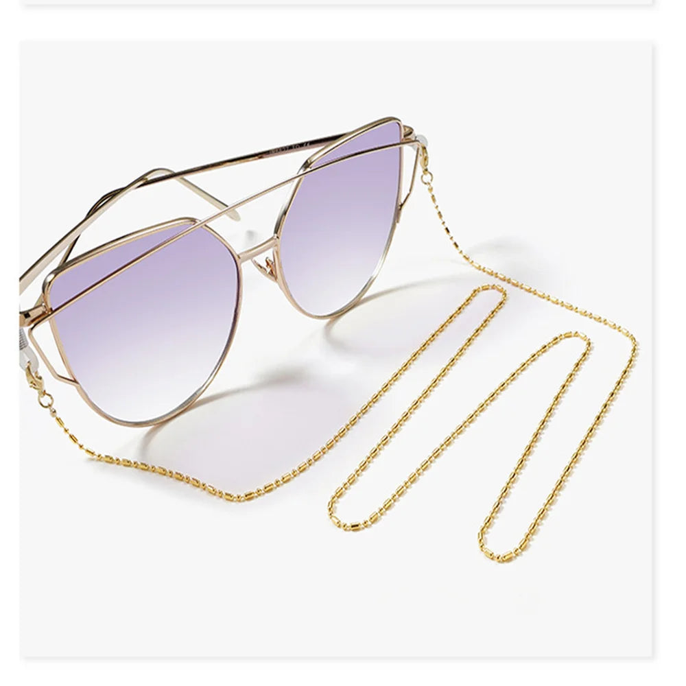 Glasses Chain Face Mask Necklace Non-slip Sunglasses Lanyard Metal Multicolor Retro Art Glasses Chain Neutral Jewelry