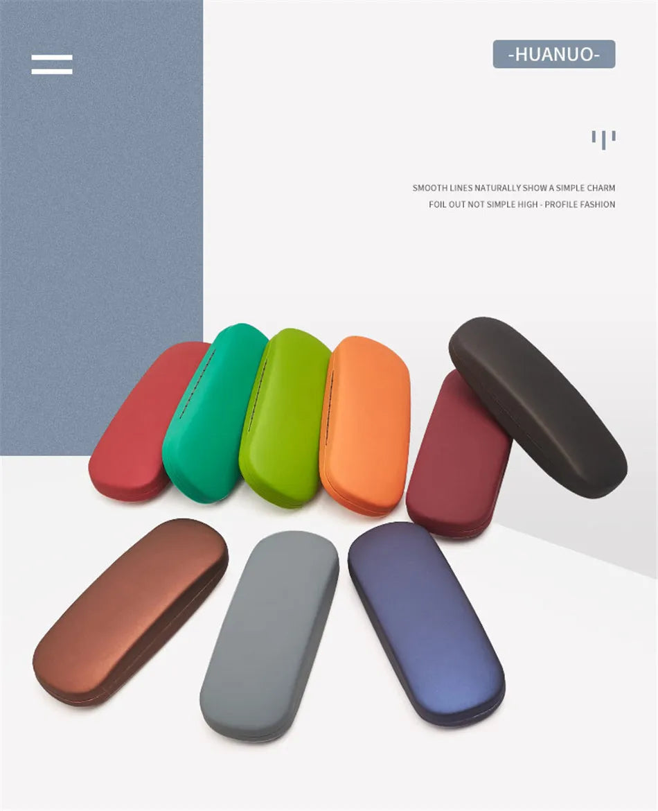 Solid Candy Color Leather Glasses Case - Sunglasses Hard Organization Students Optical Myopia Glasses Box Holder