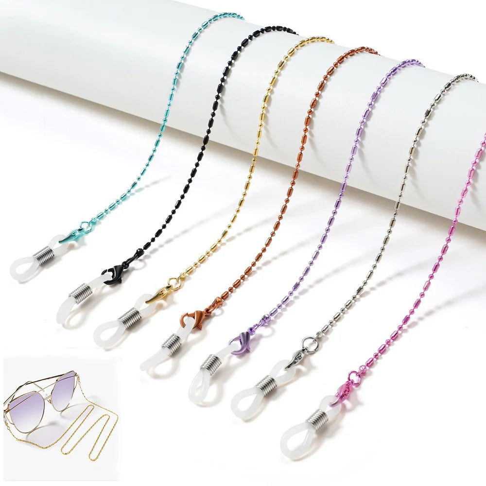 Glasses Chain Face Mask Necklace Non-slip Sunglasses Lanyard Metal Multicolor Retro Art Glasses Chain Neutral Jewelry