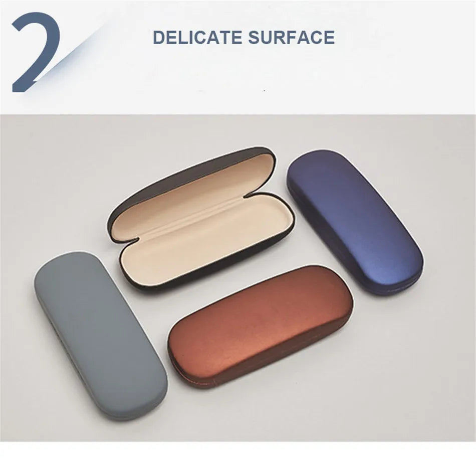 Solid Candy Color Leather Glasses Case - Sunglasses Hard Organization Students Optical Myopia Glasses Box Holder
