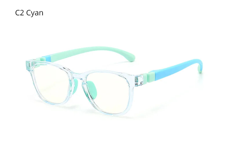 Ralferty Flexible Children's Anti-glare Blue Light Computer Glasses Kids Boy 0 Diopter Spectacles Myopia Optical Glasses Frame