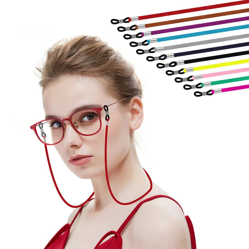 Colourful Leather Design High Elasticity Sunglasses Lanyard Strap Necklace Eyeglass Glasses Chain Cord Reading Glasses Strap Decoration