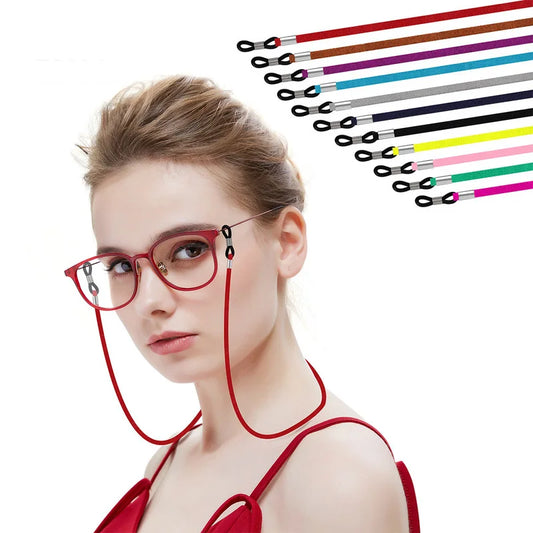 Colourful Leather Design High Elasticity Sunglasses Lanyard Strap Necklace Eyeglass Glasses Chain Cord Reading Glasses Strap Decoration