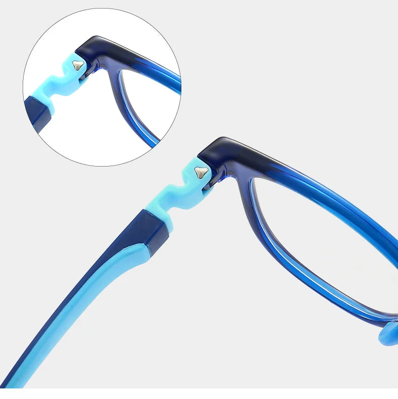 Ralferty Flexible Children's Anti-glare Blue Light Computer Glasses Kids Boy 0 Diopter Spectacles Myopia Optical Glasses Frame