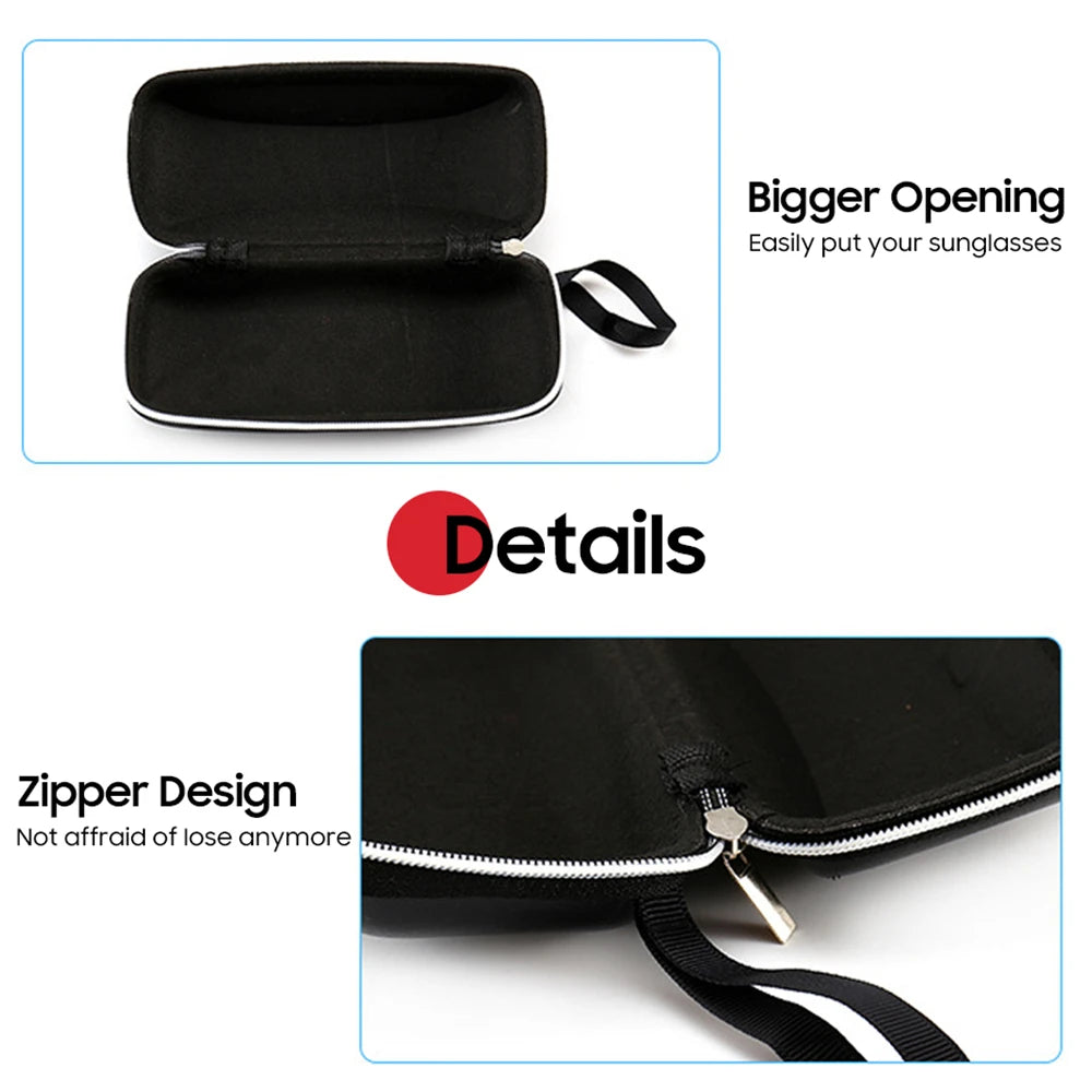 Leather Sunglasses Case Zipper Waterproof Sun Glasses Eyewear Storage Men Eyeglasses Genuine Spectacle Box