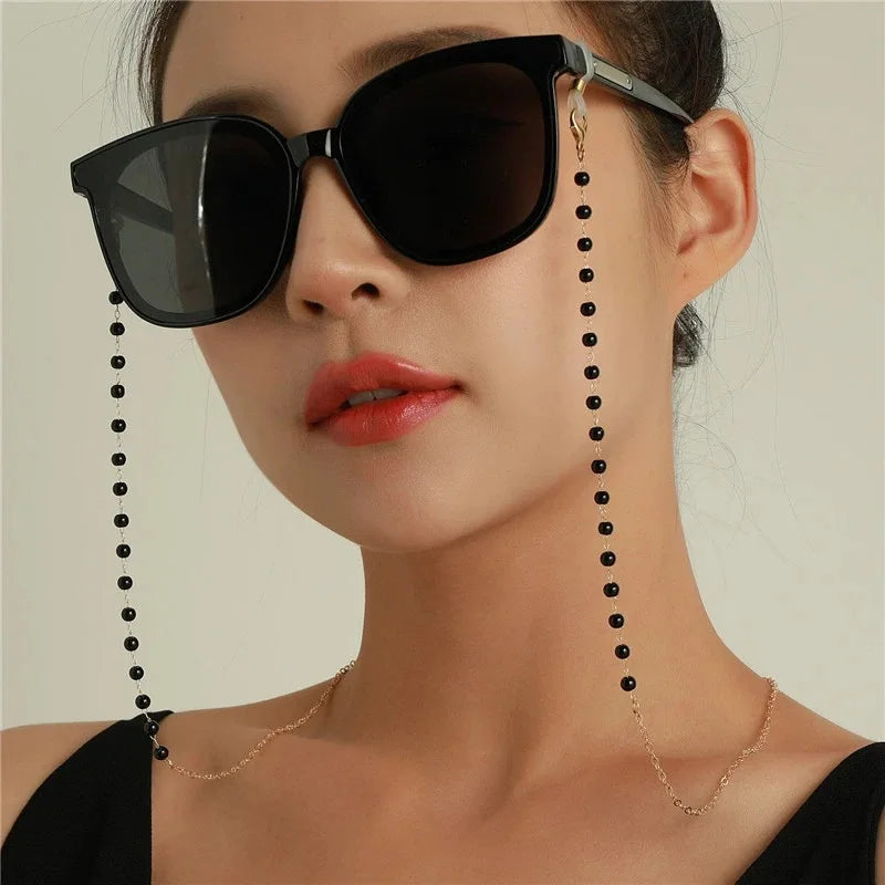 Pearl Style Glasses Chain - Pearl Flower Glasses Hanging Rope Anti-Lost Eyewear Mask Lanyard Women Sunglasses Glasses Chain