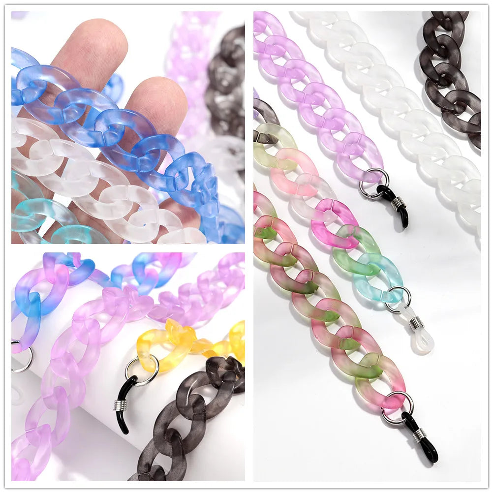New Matte Clear Acrylic Link Glasses Chains for Women Sunglasses Chain Neck Strap Holder Cord Jewelry Eyewear Accessories Gifts