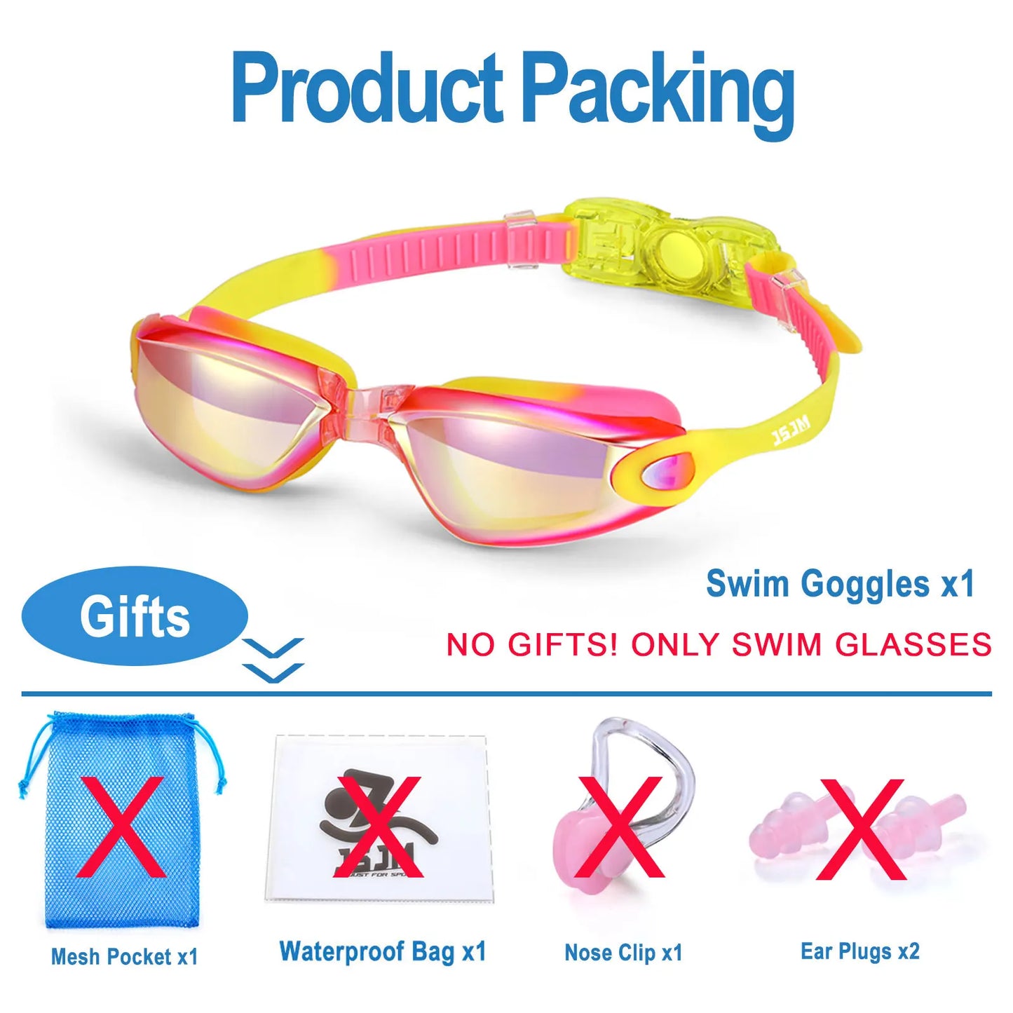 Kids Swimming Goggles - Anti-Fog UV Protection Waterproof Silicone Swim Glasses for Boys Girls Swim Eyewear Gift