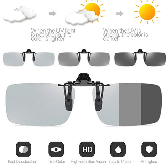 Photochromic Polarised Clip-On Flip-up Sunglasses