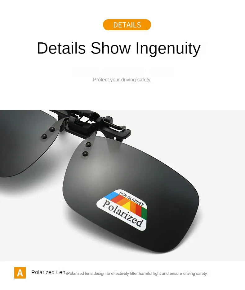 Polarized Sunglasses Clips Glasses Clip Driving Night Vision Eyeglasses UV400 Outdoor Shades High Definition Sun Glasses Clips