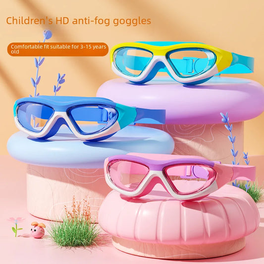 Children's Swimming Goggles - High Definition Waterproof Anti-fog Large Frame Glasses For Boys Girls Wholesale