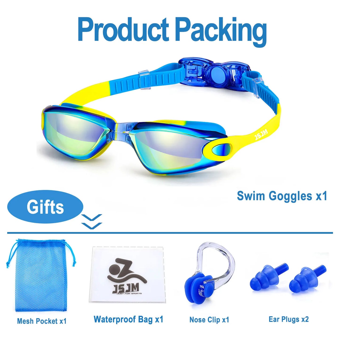Kids Swimming Goggles - Anti-Fog UV Protection Waterproof Silicone Swim Glasses for Boys Girls Swim Eyewear Gift