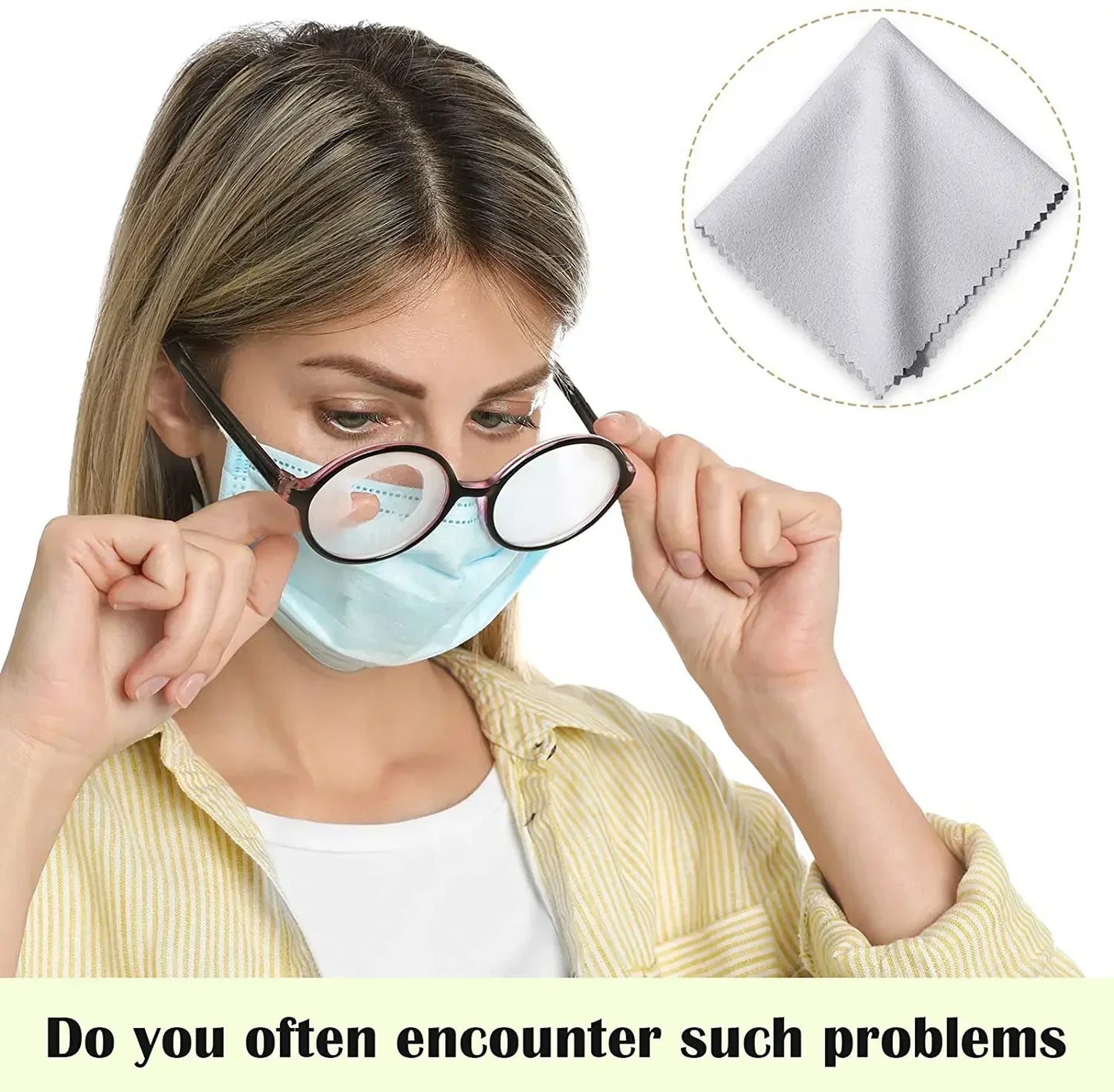Reusable Anti-Fog Glasses Wipes Suede Pre-moistened Antifog Lens Cloth Defogger Eyeglass Wipe Glasses Prevent Fogging