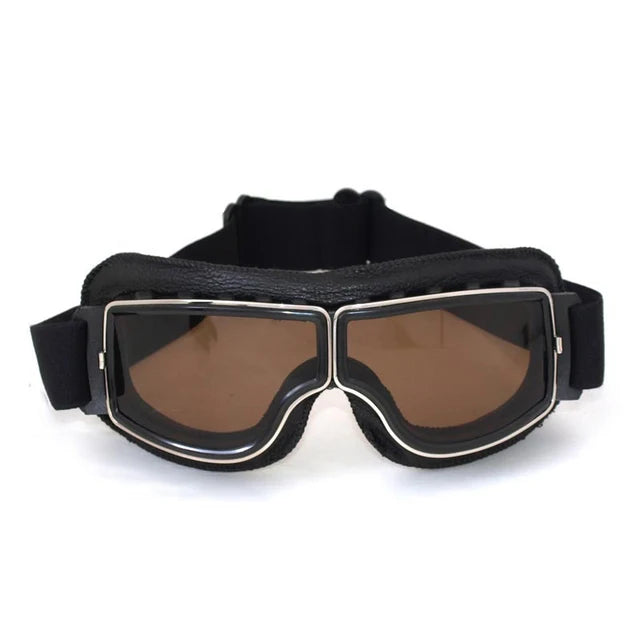 Motorcycle Glasses Windproof Motorcycle Helmet Glasses Sunglasses Retro Universal Folding Leather Retro Motorcycle Accessories